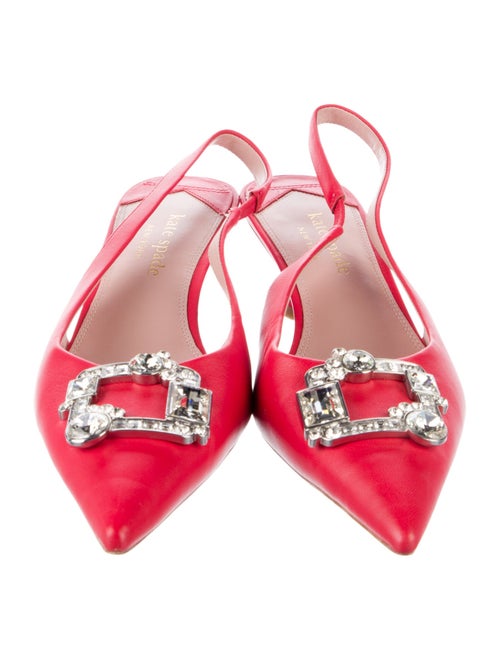 Kate Spade New York Satin Crystal Embellishments Slingback Pumps