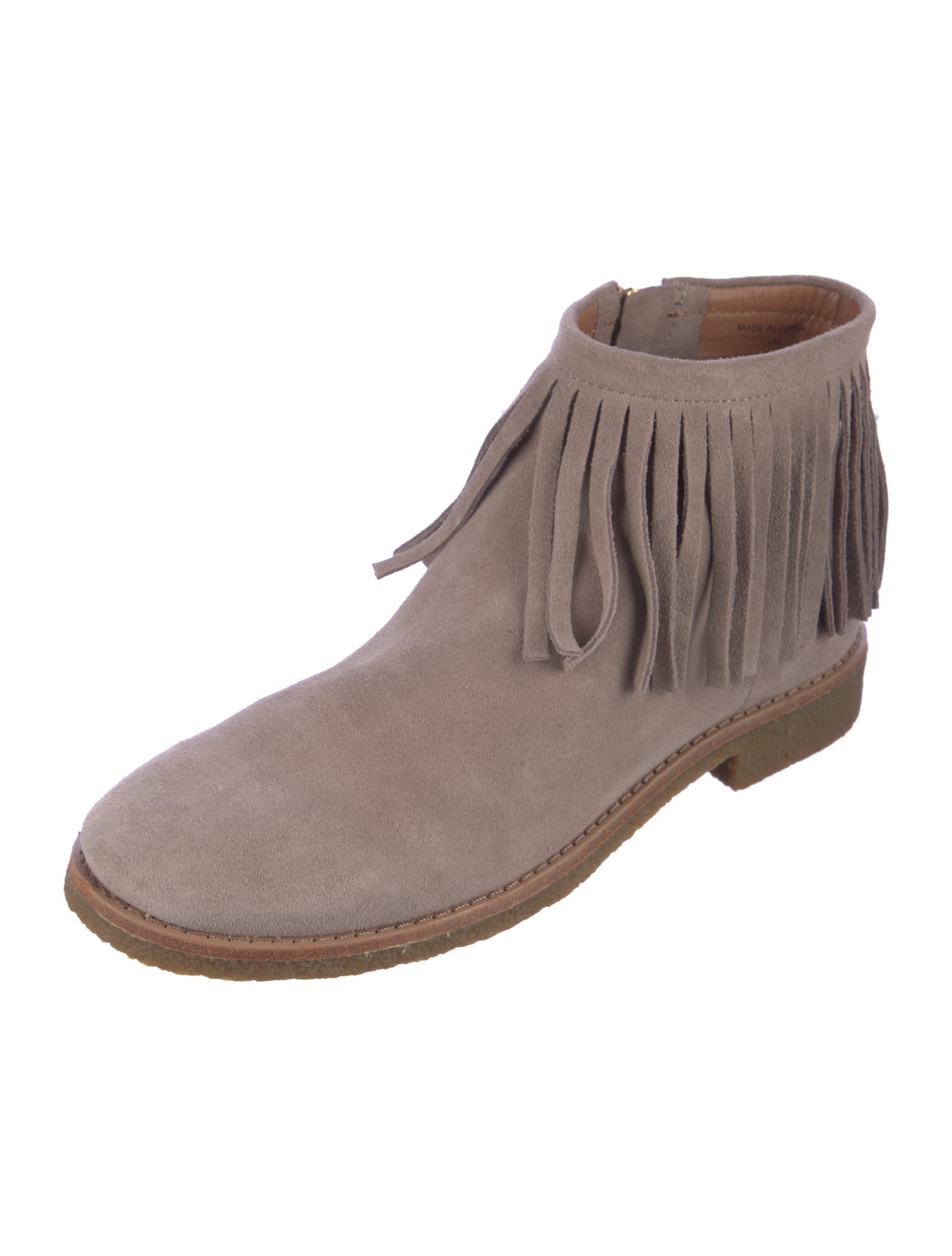 Kate Spade New York Suede Fringe Trim Accent Chelsea Boots