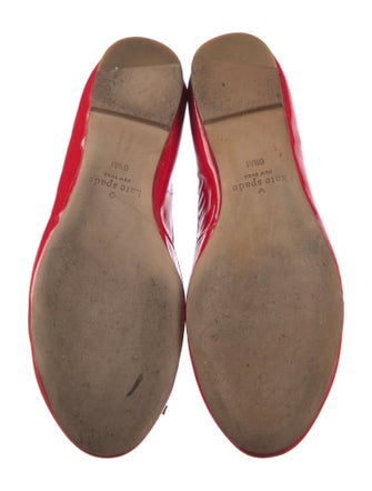Kate Spade New York Patent Leather Bow Accents Ballet Flats