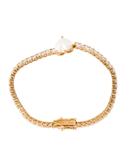Kate Spade New York Faux Pearl & Cubic Zirconia Heart Link Bracelet