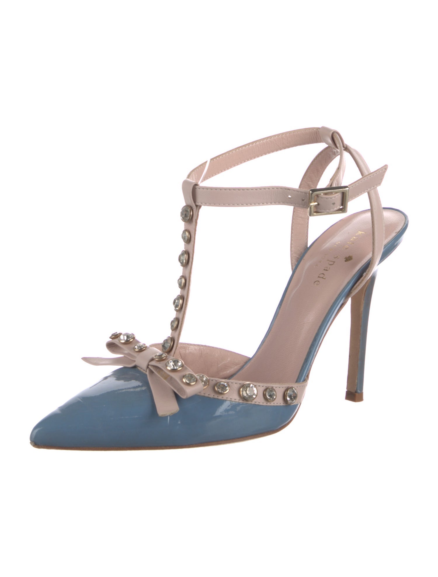 Kate Spade New York Patent Leather Colorblock Pattern Slingback Pumps