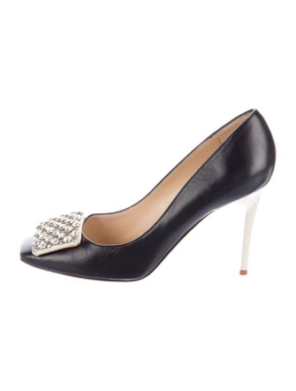 Kate Spade New York Leather Crystal Embellishments Pumps