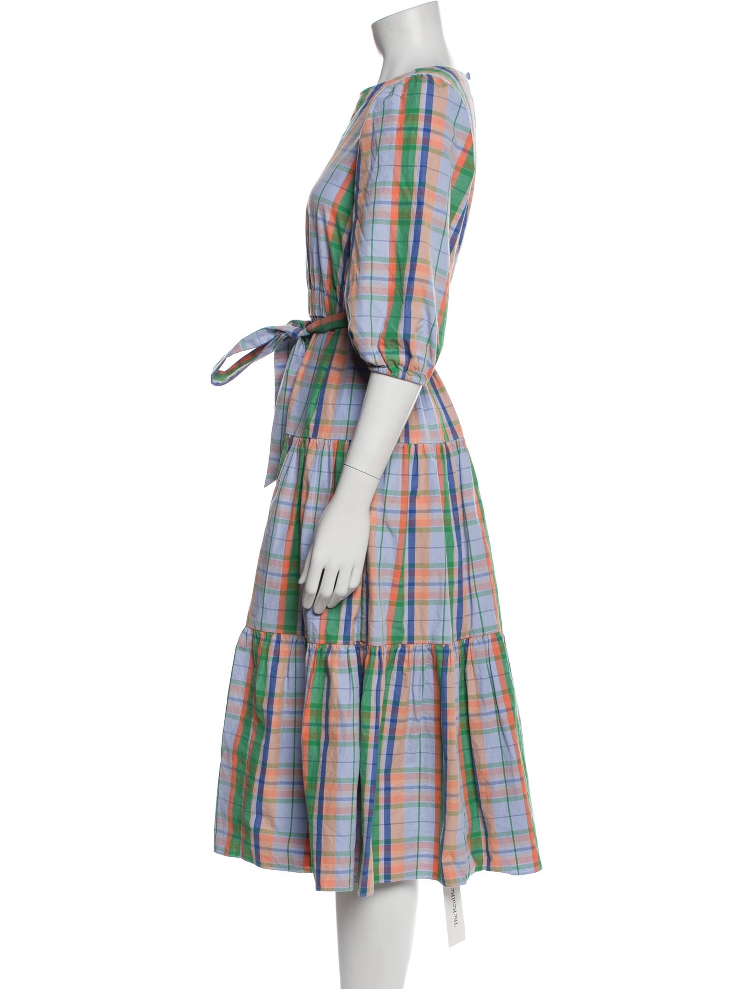 Kate Spade New York Plaid Print Midi Length Dress