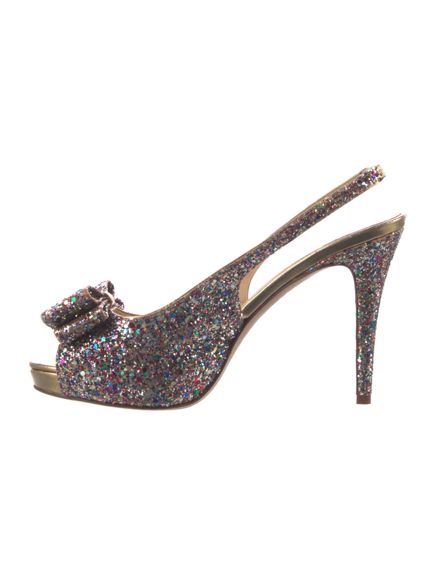 Kate Spade New York Glitter Bow Accents Slingback Sandals