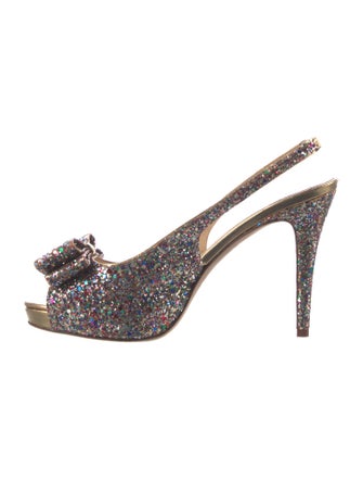 Kate Spade New York Glitter Bow Accents Slingback Sandals