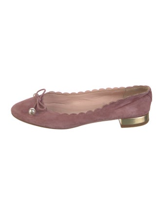 Kate Spade New York Suede Scalloped Accent Ballet Flats