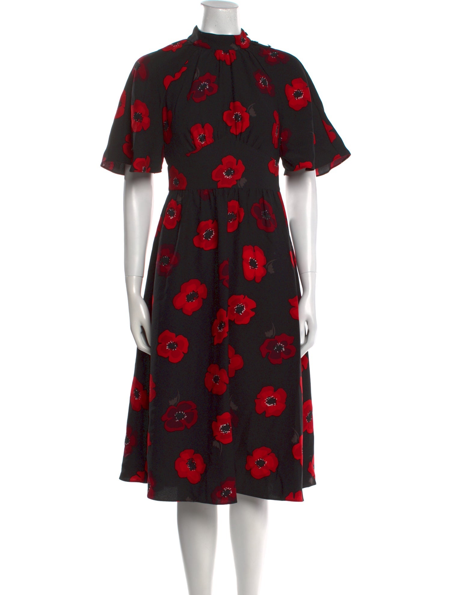 Kate Spade New York Floral Print Midi Length Dress
