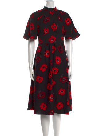 Kate Spade New York Floral Print Midi Length Dress