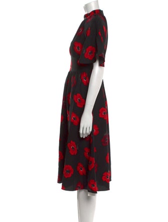 Kate Spade New York Floral Print Midi Length Dress