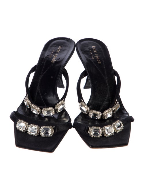 Kate Spade New York Satin Crystal Embellishments Slides