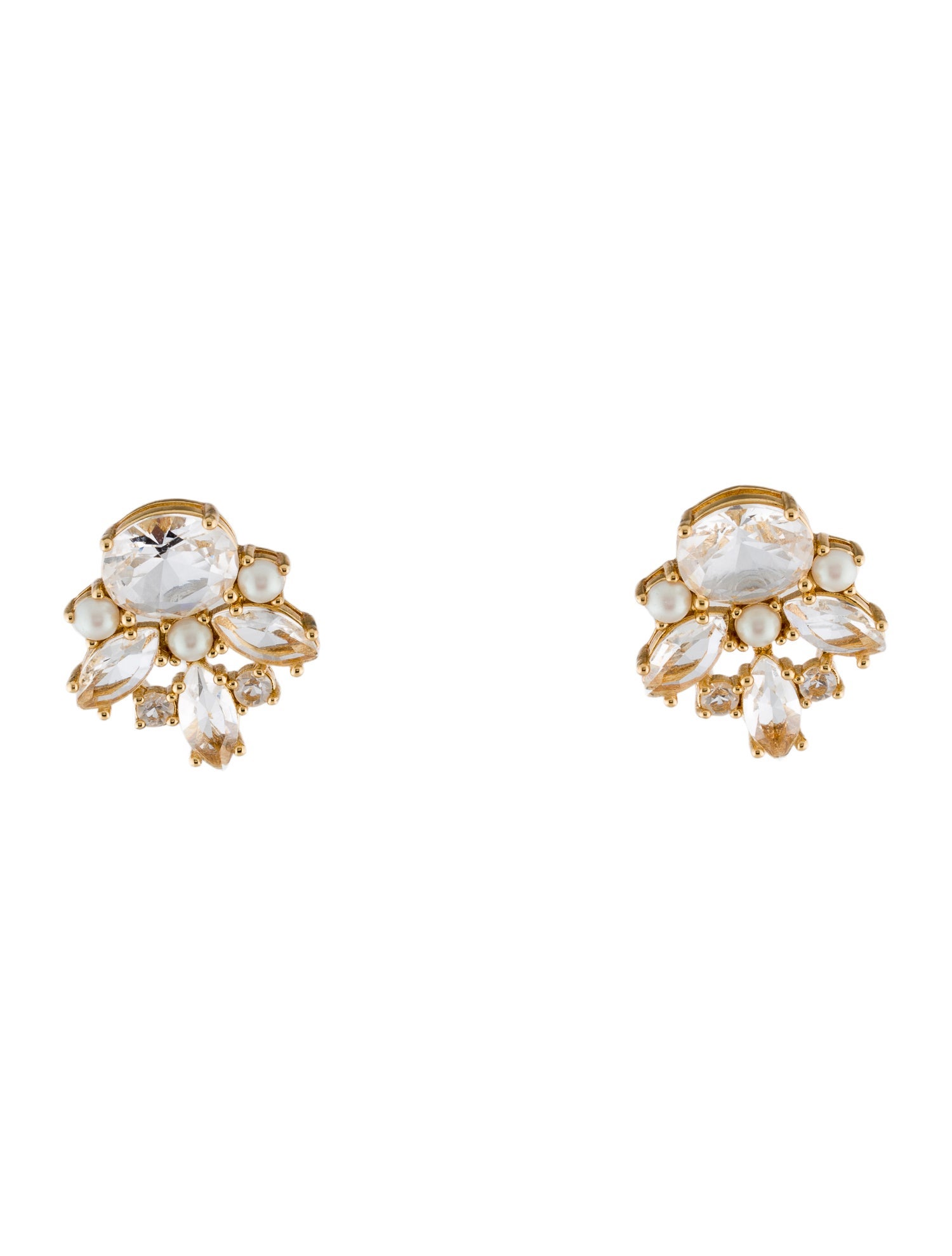 Kate Spade New York Faux Pearl & Crystal Stud Earrings