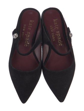 Kate Spade New York Suede Crystal Embellishments Mules