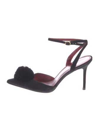 Kate Spade New York Suede Pom-Pom Embellishments Slingback Pumps