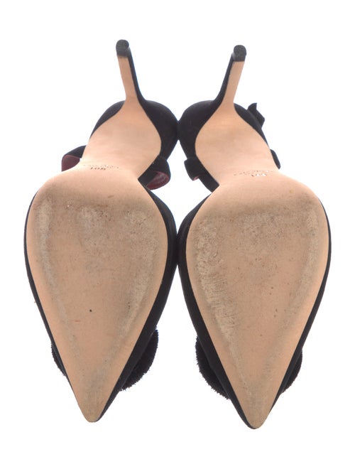 Kate Spade New York Suede Pom-Pom Embellishments Slingback Pumps