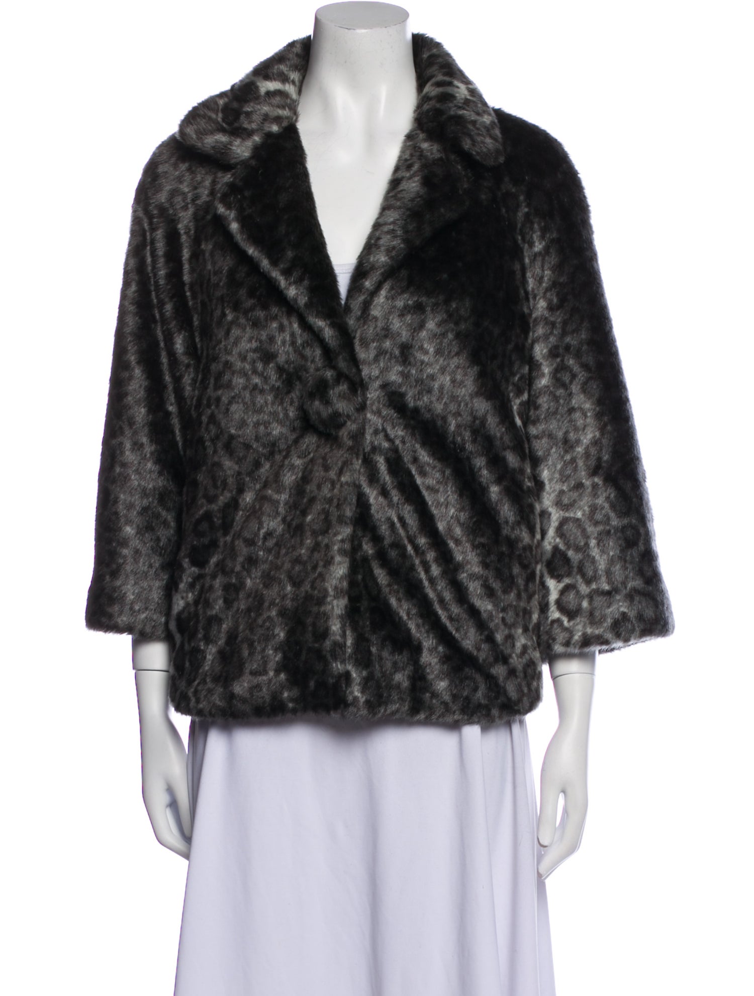 Kate Spade New York Faux Fur Animal Print Faux Fur Jacket