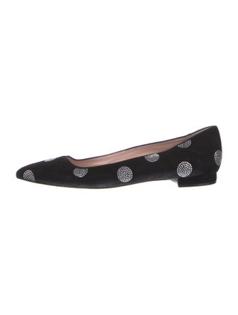 Kate Spade New York Suede Crystal Embellishments Flats