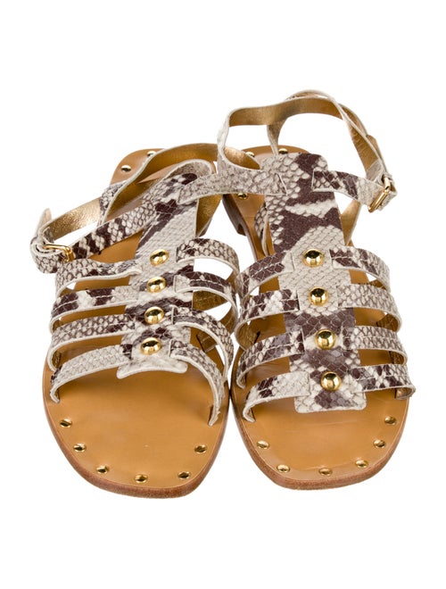 Kate Spade New York Embossed Leather Animal Print Gladiator Sandals
