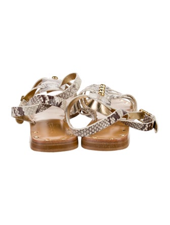 Kate Spade New York Embossed Leather Animal Print Gladiator Sandals