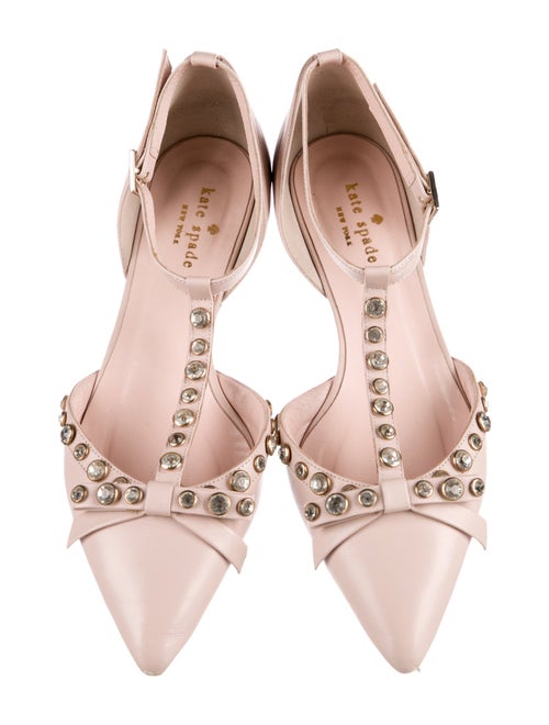 Kate Spade New York Leather Crystal Embellishments D'Orsay Flats