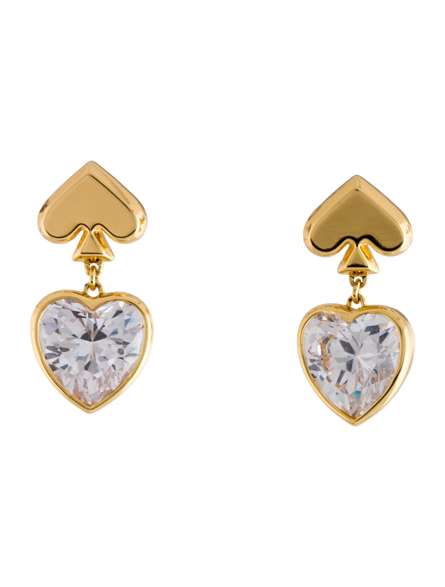 Kate Spade New York Crystal "Everyday Spade" Heart Drop Earrings