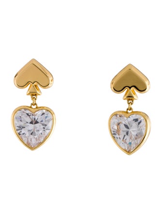 Kate Spade New York Crystal "Everyday Spade" Heart Drop Earrings