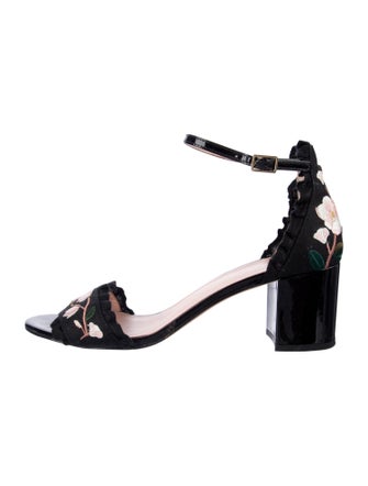 Kate Spade New York Floral Print Embroidered Accent Sandals