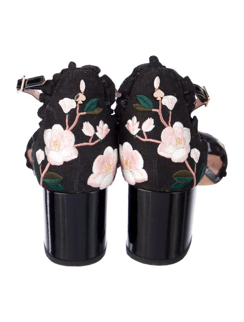 Kate Spade New York Floral Print Embroidered Accent Sandals