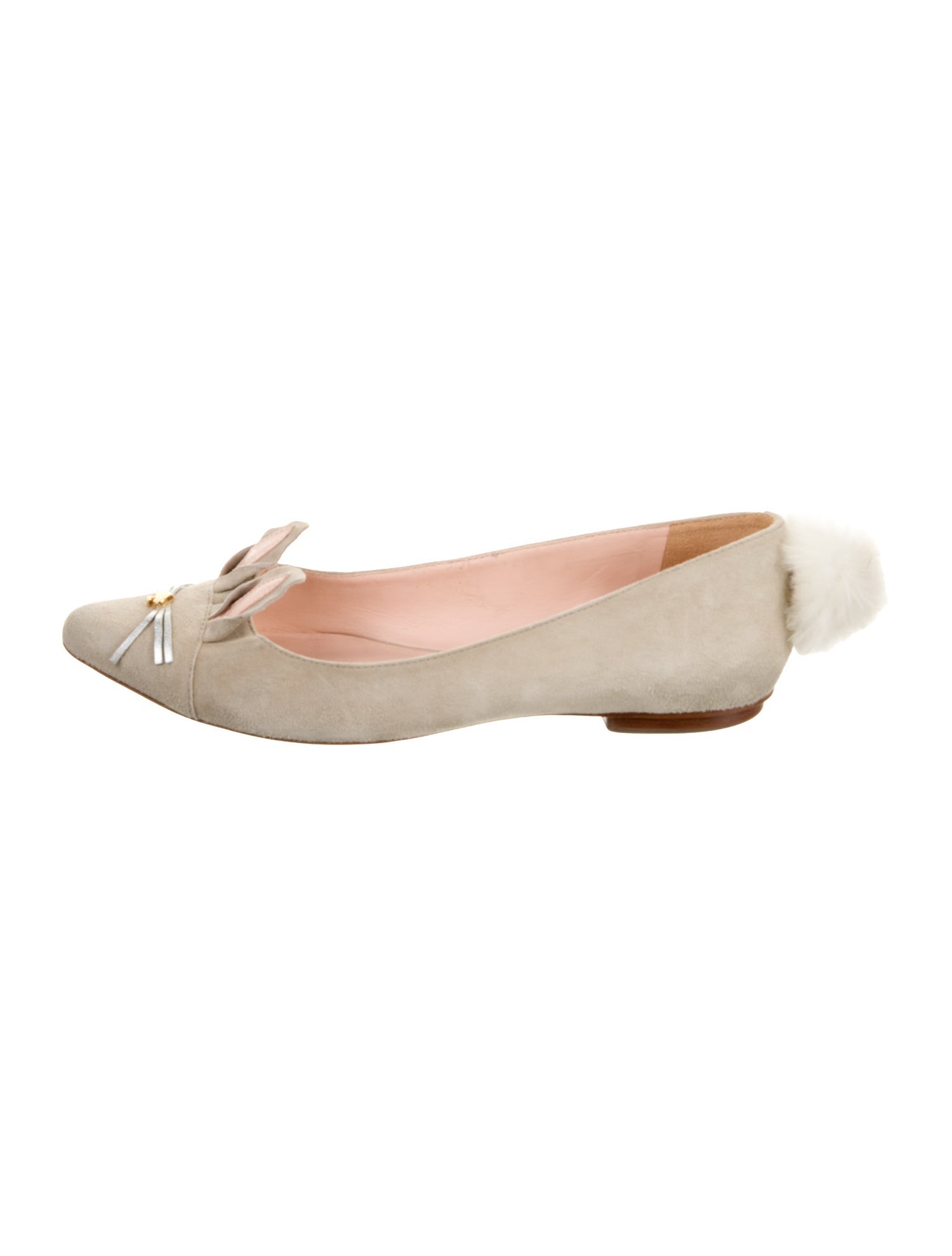 Kate Spade New York Suede Pom-Pom Embellishments Flats