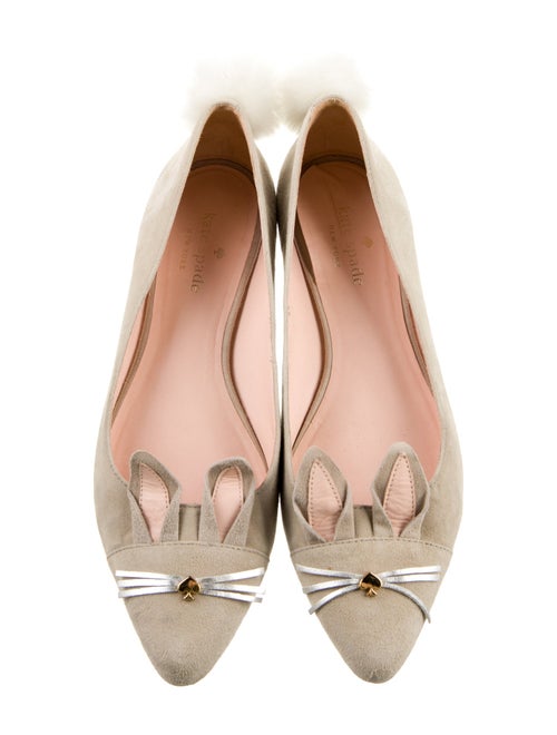 Kate Spade New York Suede Pom-Pom Embellishments Flats