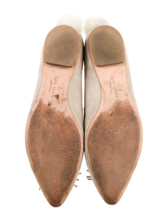 Kate Spade New York Suede Pom-Pom Embellishments Flats