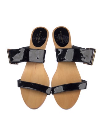 Kate Spade New York Patent Leather Studded Accents Slides
