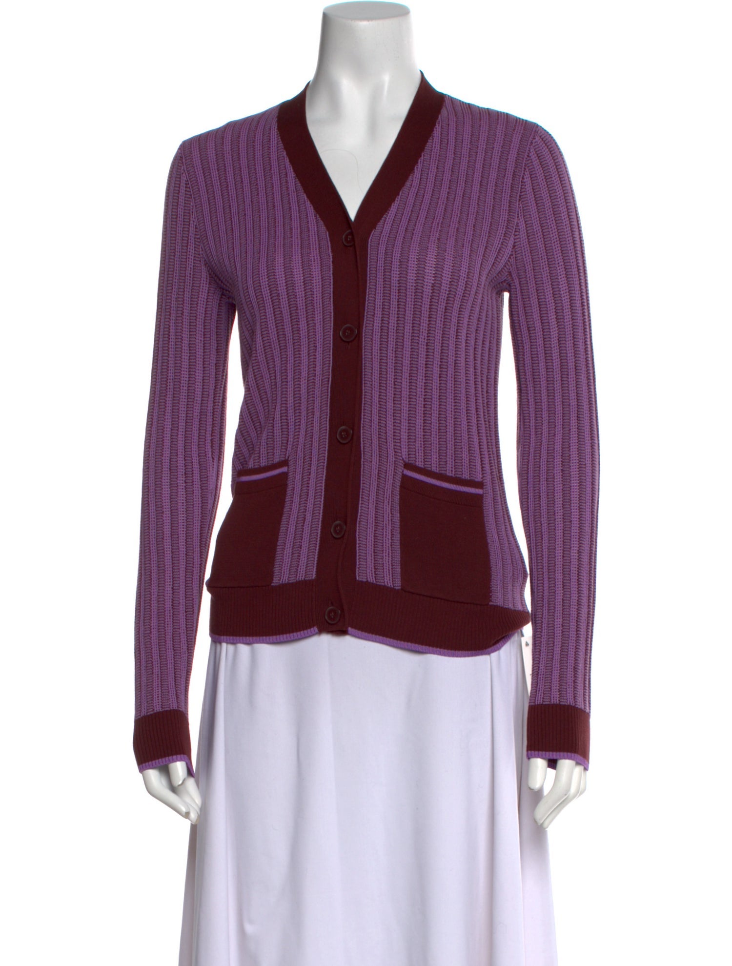 Kate Spade New York Colorblock Pattern V-Neck Sweater