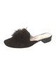 Kate Spade New York Suede Feather Trim Mules