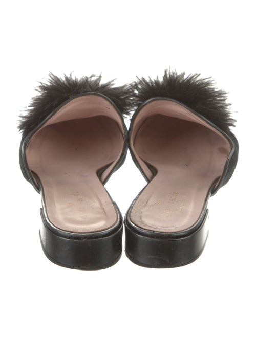 Kate Spade New York Suede Feather Trim Mules