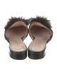 Kate Spade New York Suede Feather Trim Mules