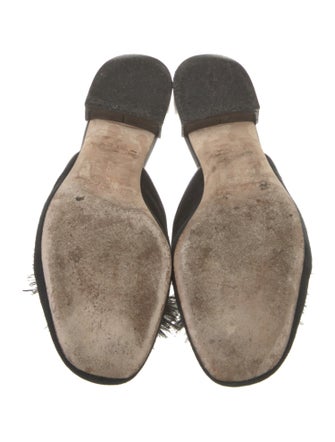 Kate Spade New York Suede Feather Trim Mules