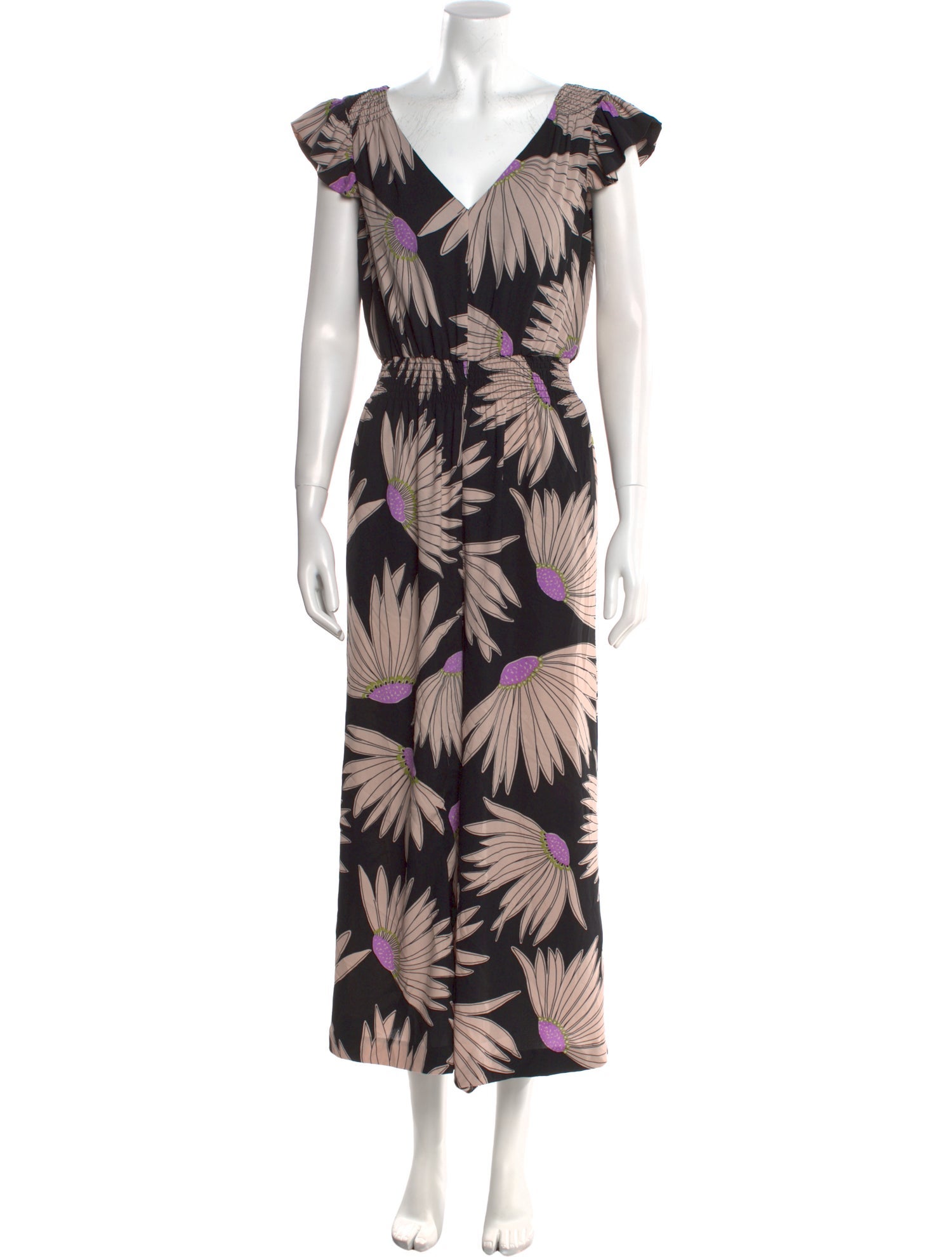 Kate Spade New York Floral Print V-Neck Jumpsuit