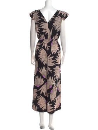 Kate Spade New York Floral Print V-Neck Jumpsuit