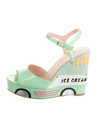 Kate Spade New York Patent Leather Animal Print Sandals