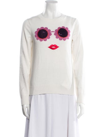 Kate Spade New York Graphic Print Crew Neck Sweater