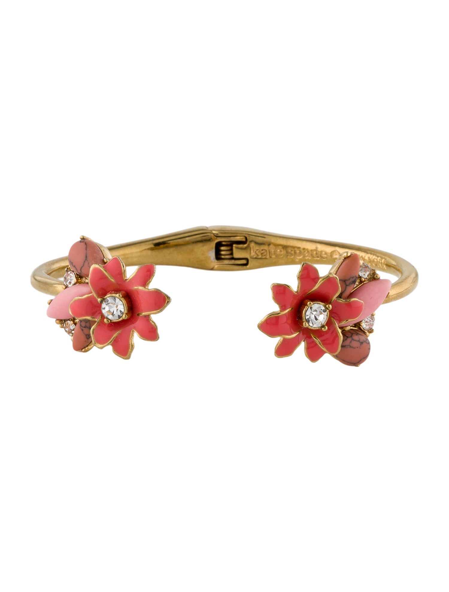 Kate Spade New York Crystal & Enamel Flower Cuff Bracelet