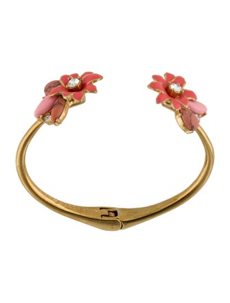 Kate Spade New York Crystal & Enamel Flower Cuff Bracelet