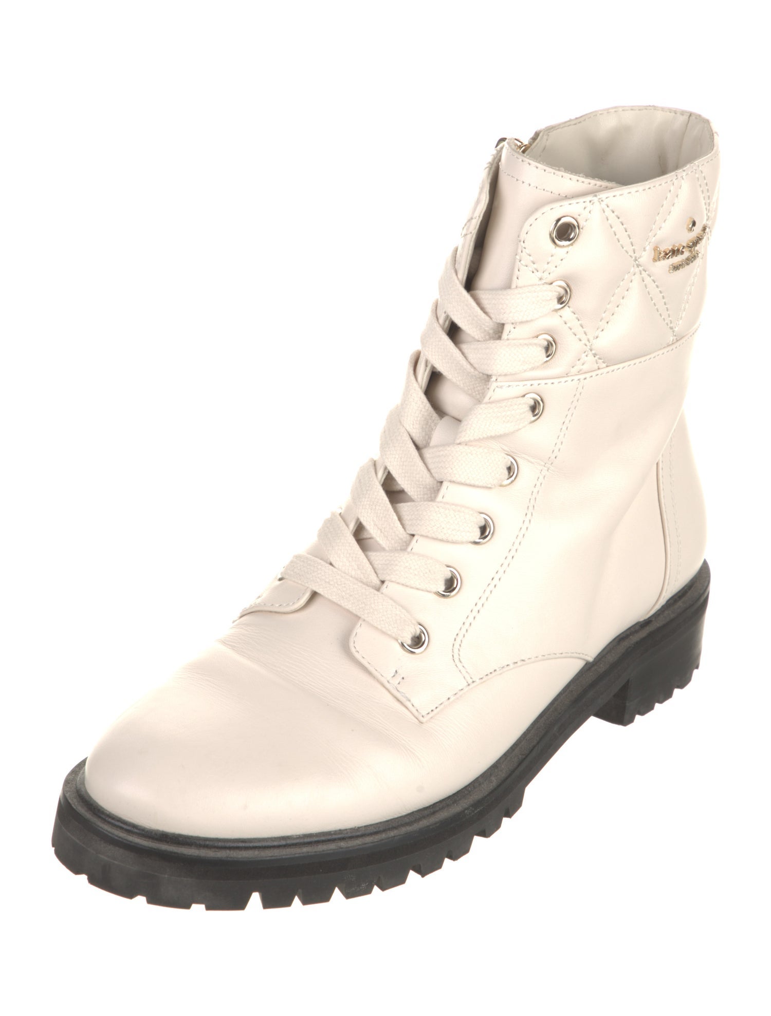 Kate Spade New York Leather Colorblock Pattern Combat Boots