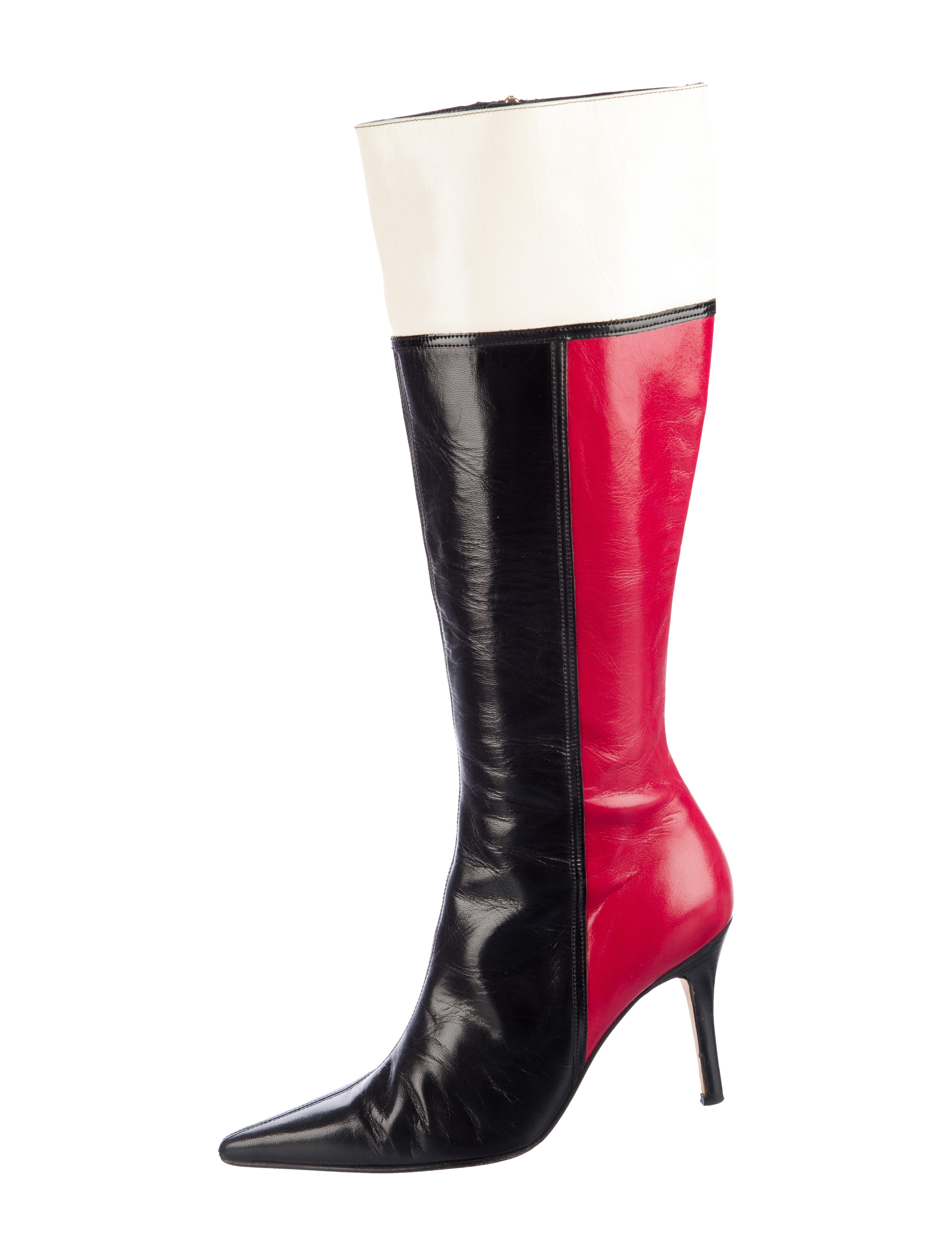 Kate Spade New York Leather Colorblock Pattern Boots