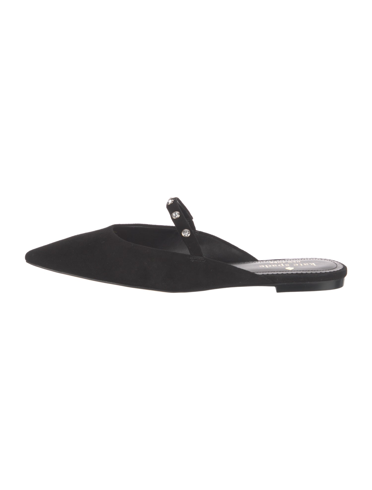 Kate Spade New York Suede Crystal Embellishments Mules