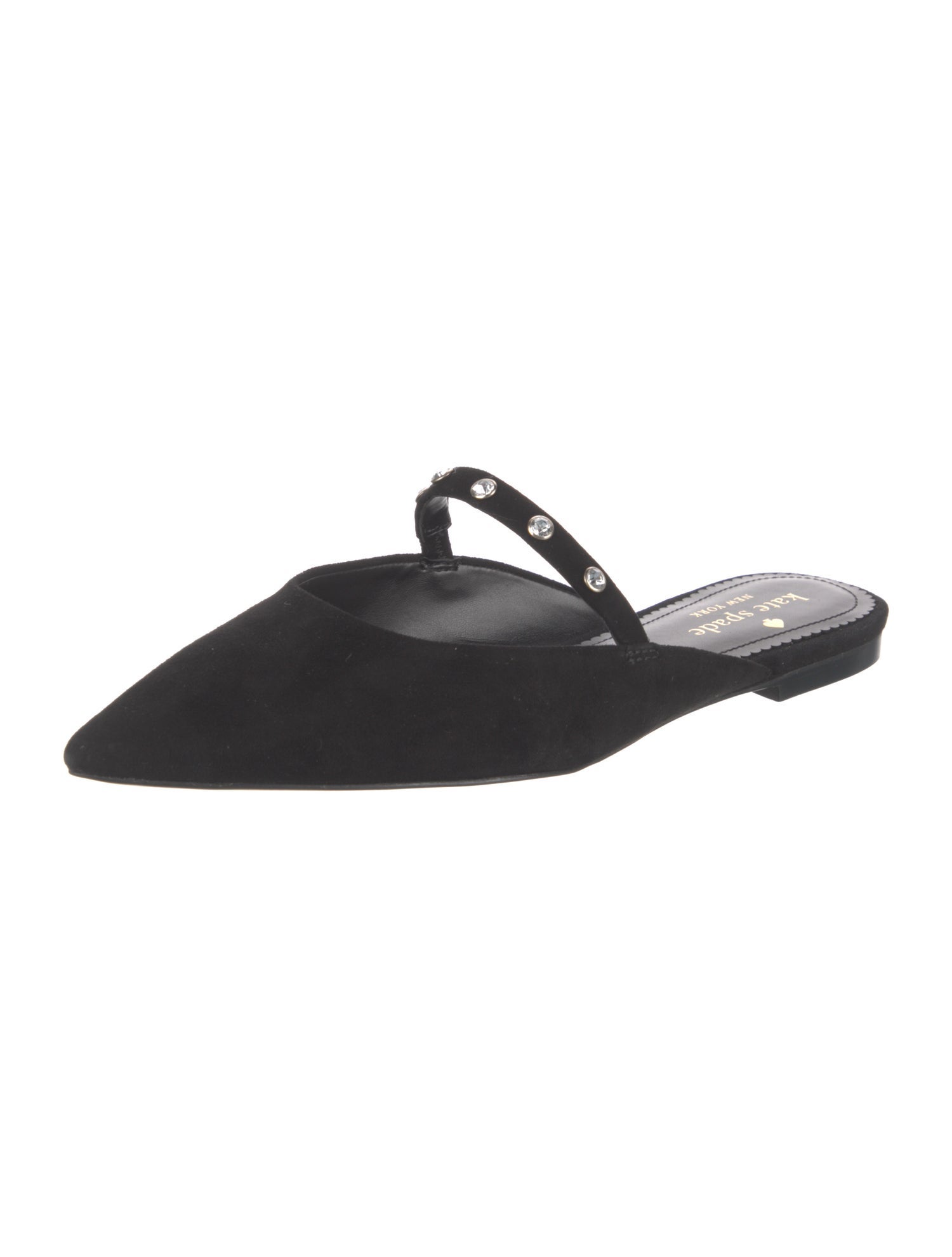 Kate Spade New York Suede Crystal Embellishments Mules
