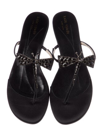 Kate Spade New York Satin Bow Accents T-Strap Sandals