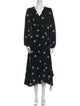 Kate Spade New York Floral Print Midi Length Dress