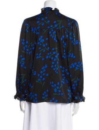 Kate Spade New York Floral Print Mock Neck Blouse