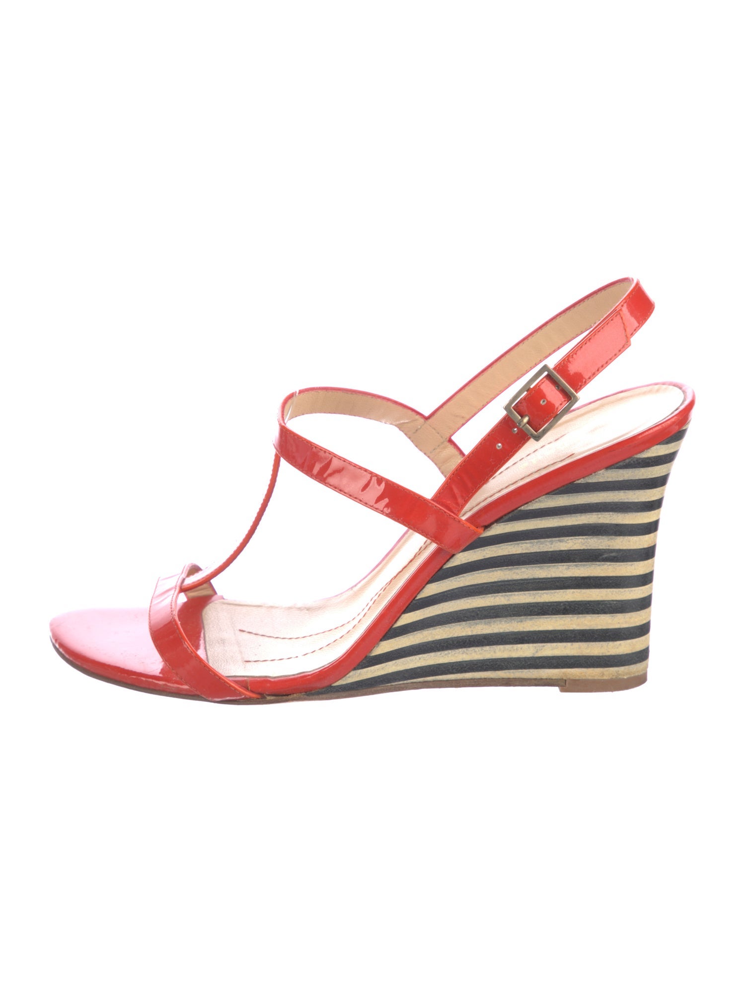 Kate Spade New York Patent Leather T-Strap Sandals